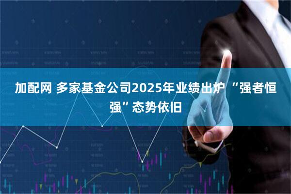 加配网 多家基金公司2025年业绩出炉 “强者恒强”态势依旧